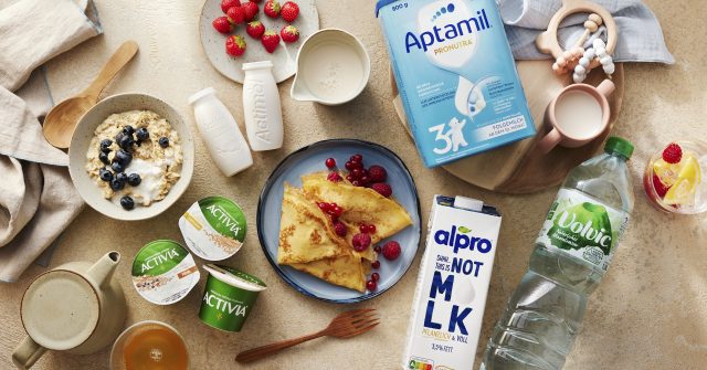 Verschiedene Danone Produkte