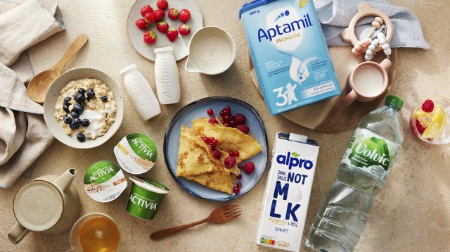 Verschiedene Danone Produkte