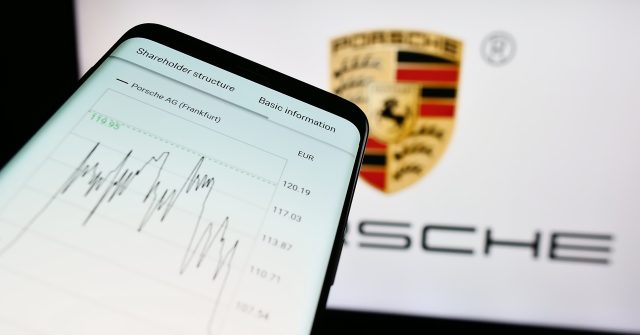 Porsche Logo mit Aktienkurs