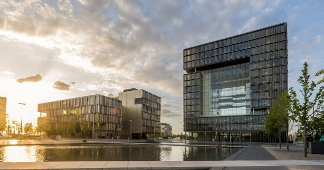 Der Thyssenkrupp Hauptsitz in Essen, Deutschland