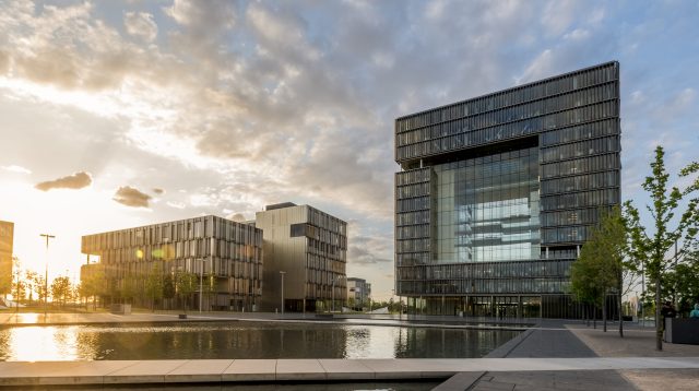 Der Thyssenkrupp Hauptsitz in Essen, Deutschland