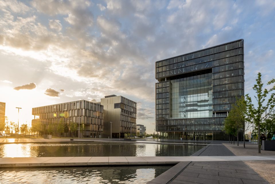 Der Thyssenkrupp Hauptsitz in Essen, Deutschland