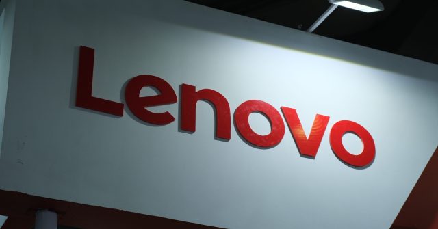 Nahaufnahme des Lenovo Schriftzugs