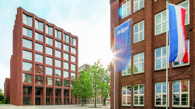 Dräger Hauptsitz (Empfangsgebäude) in Lübeck, Deutschland