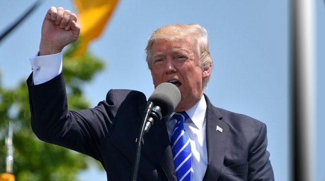 Donald Trump während einer Rede