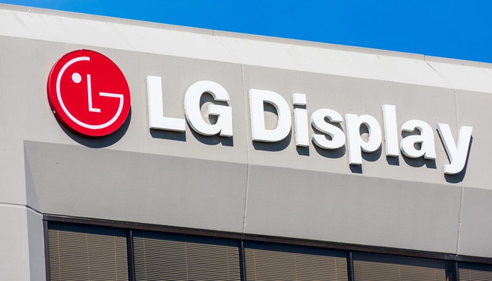 LG Display-Schild auf dem Gelände des Hauptsitzes von LG Display America in Kalifornien, USA