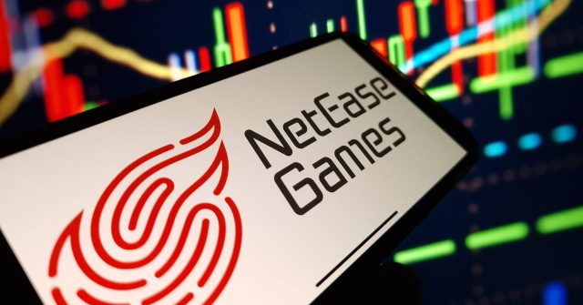 Das Firmenlogo von NetEase Games auf dem Bildschirm eines Mobiltelefons