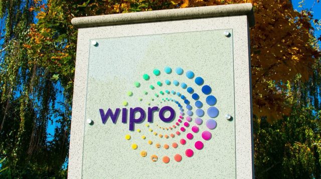Wipro-Logo beim Büro des indischen Unternehmens im Silicon Valley, USA