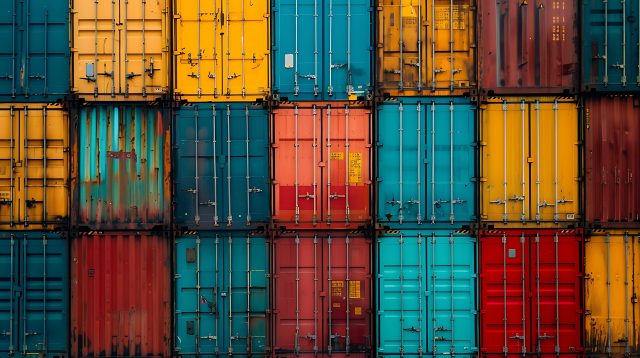 Bunte Schiffscontainer