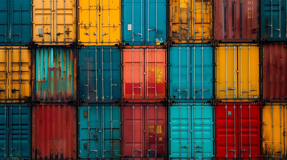 Bunte Schiffscontainer