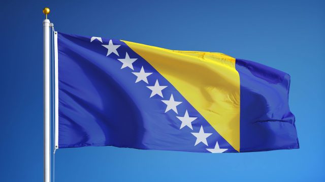 Die Flagge von Bosnien und Herzegowina
