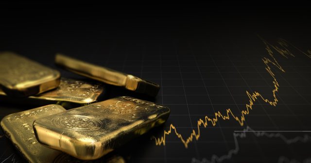 Goldbarren mit Kursverlauf