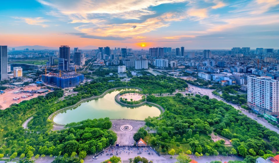 Blick auf Hanoi, Hauptstadt Vietnams