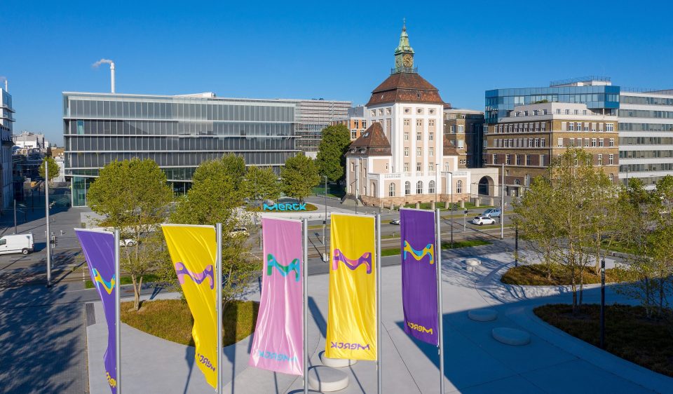 Blick auf das Merck Innovation Center in Darmstadt