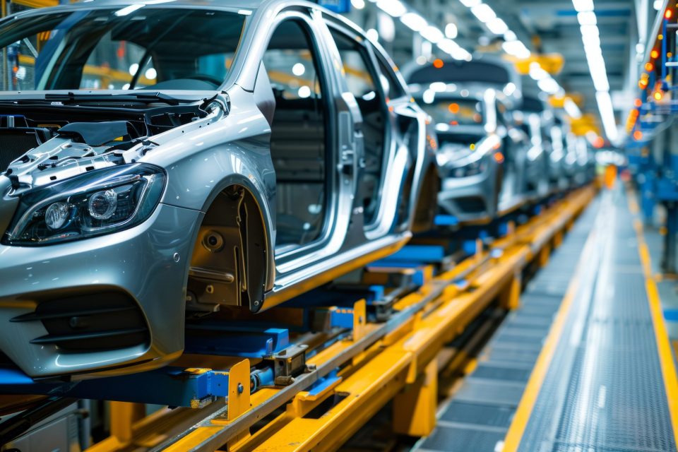 Moderne Automobilproduktion in einer Fabrik