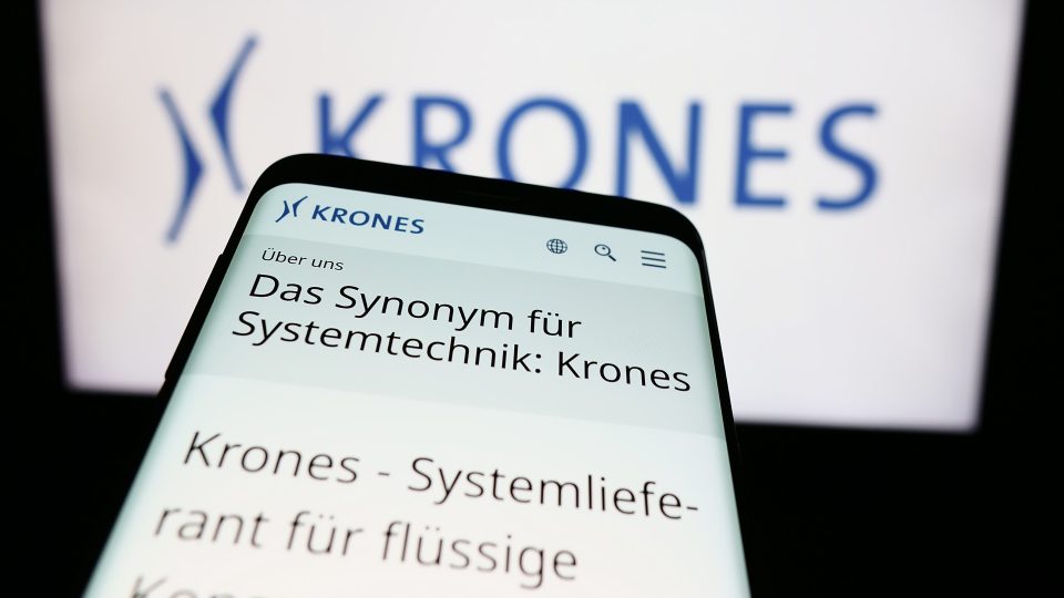 Krones AG Webseite mit Logo