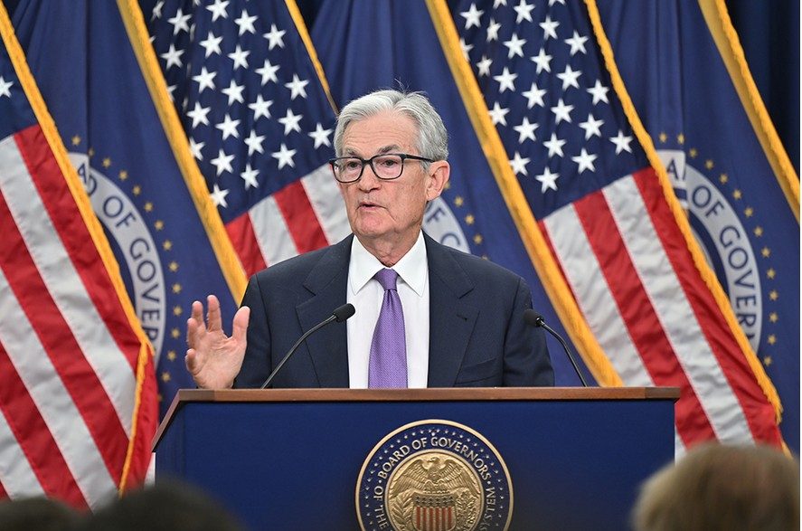 Fed-Gouverneur Jerome Powell bei der Pressekonferenz Ende Oktober 2025