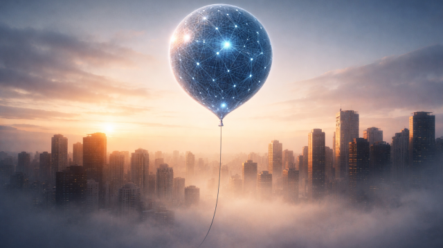 Symbolbild: Auftrieb neuer Technologien (KI) in unsicheren Zeiten.