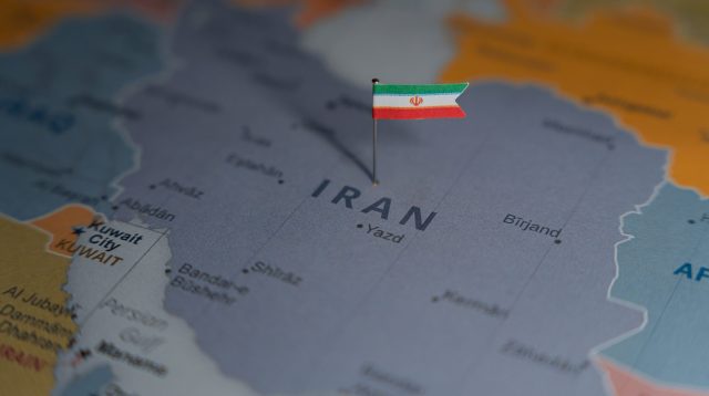 Iran auf einer Karte markiert