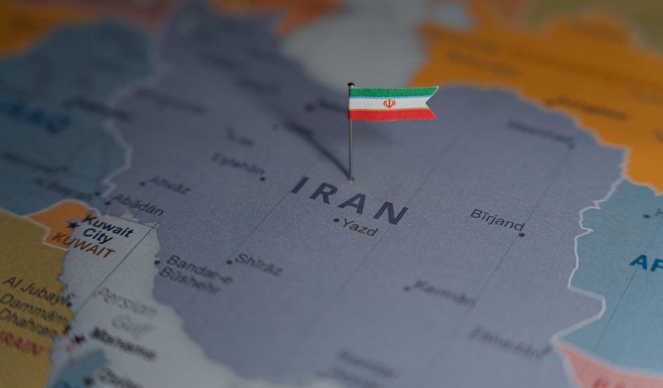 Iran auf einer Karte markiert