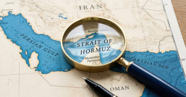 Straße von Hormus auf einer Karte