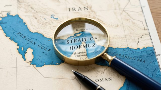 Straße von Hormus auf einer Karte