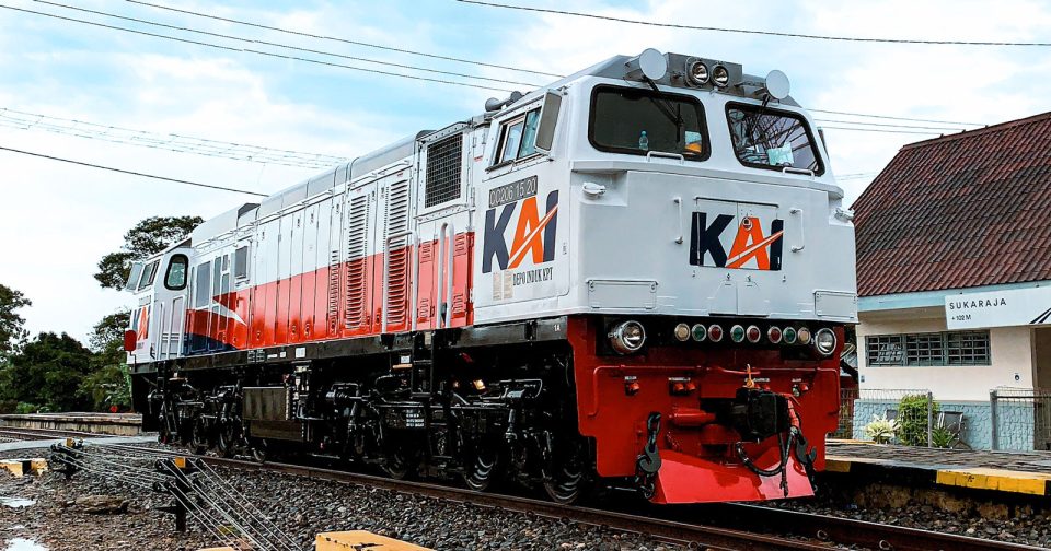 Eine Wabtec-Lokomotive im Einsatz in Asien