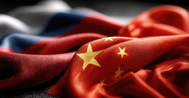 Chinesische & russische Flagge