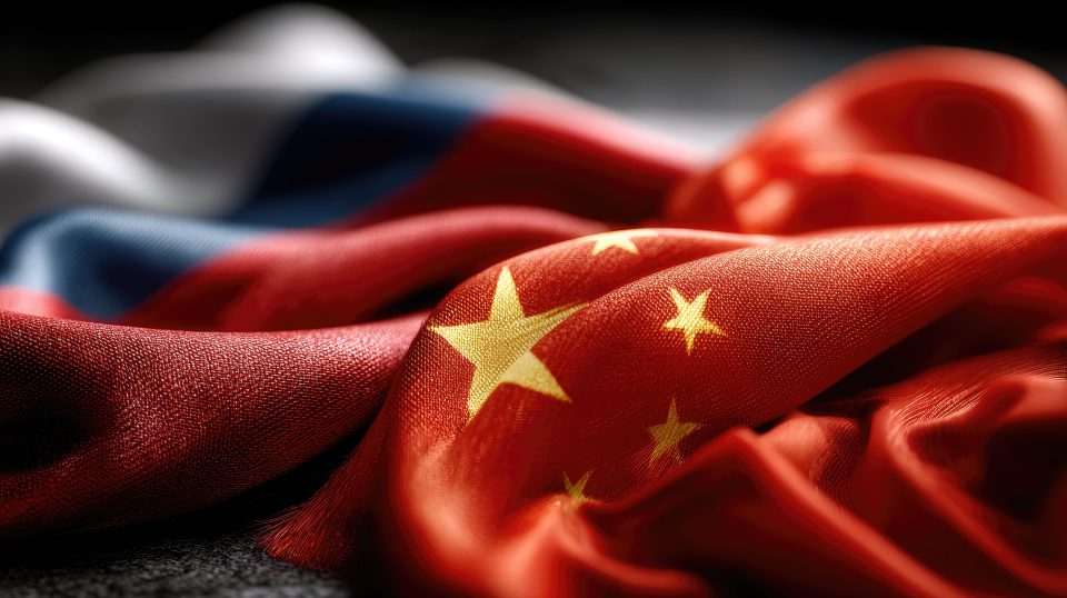 Chinesische & russische Flagge