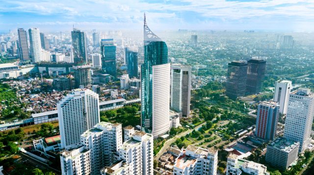Der ikonische BNI 46 Tower in Jakarta, Indonesien