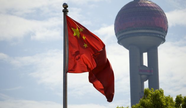 Flagge Chinas in Shanghai