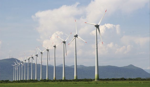 In Reih und Glied stehen die Windräder