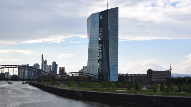 Das EZB-Gebäude in Frankfurt am Main, Deutschland