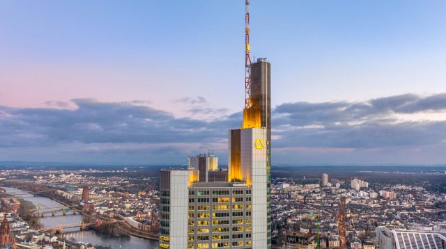 Der Commerzbank Tower in Frankfurt am Main, Deutschland