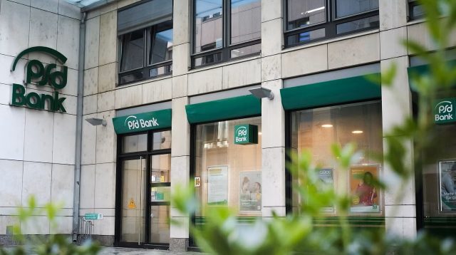 Eine Filiale der PSD Bank Nürnberg in Leipzig