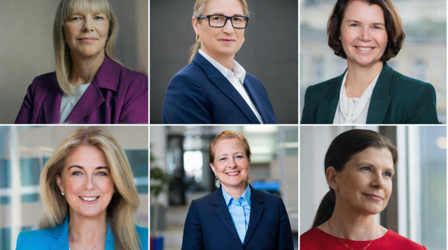 Bankchefinnen in Deutschland: Nikola Steinbock (Landwirtschaftliche Rentenbank), Marion Höllinger (HypoVereinsbank), Eva Wunsch-Weber (Frankfurter Volksbank), Ingrid Hengster (Barclays Deutschland), Isabelle Chevelard (Targobank) und Bettina Orlopp (Commerzbank)