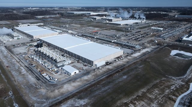Luftaufnahme  des Google Rechenzentrumsstandorts in New Albany in Central Ohio.