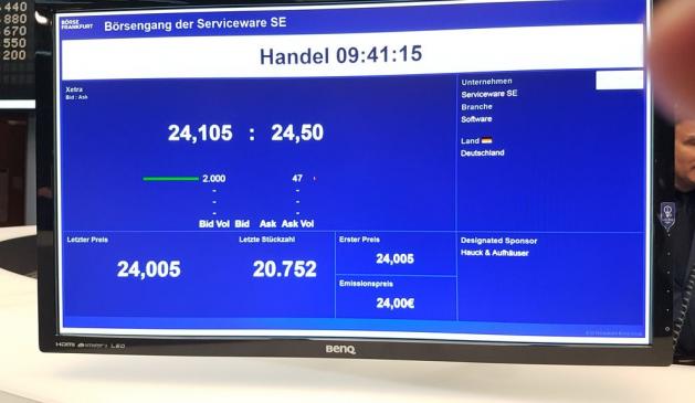 Serviceware ist seit einiger Zeit an der Frankfurter Börse notiert Serviceware ist seit einiger Zeit an der Frankfurter Börse notiert