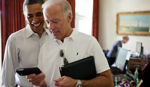 US-Präsident Joe Biden und Ex-Präsident Barack Obama US-Präsident Joe Biden und Ex-Präsident Barack Obama