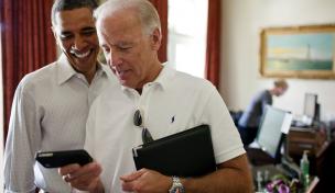 US-Präsident Joe Biden und Ex-Präsident Barack Obama US-Präsident Joe Biden und Ex-Präsident Barack Obama